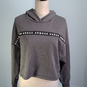 Under Armour Oversized Charcoal Crop Hoodie Size Medium